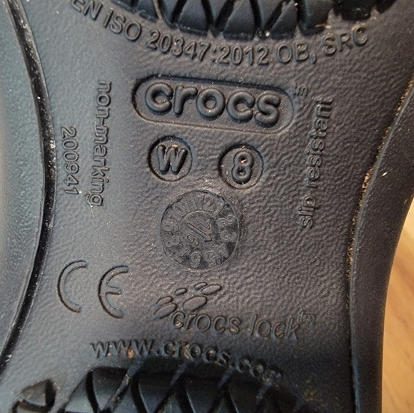 Crocs Kadee black flats slip resistant work shoes Size 8 - Picture 14 of 14